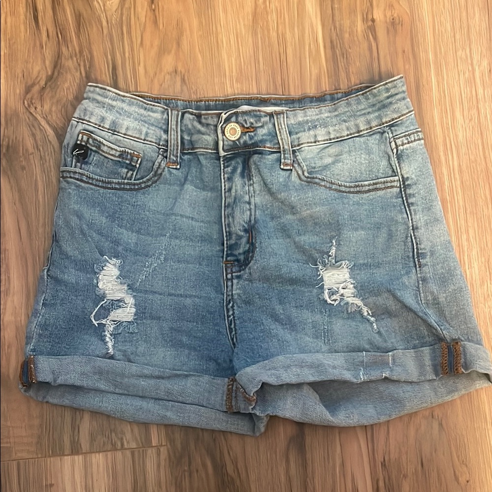 Denim Blue Distressed Women's Shorts